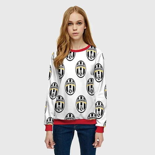 Женский свитшот Juventus Pattern / 3D-Красный – фото 3