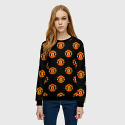 Свитшот женский Manchester United Pattern, цвет: 3D-черный — фото 2