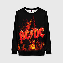 Свитшот женский AC/DC Flame, цвет: 3D-черный