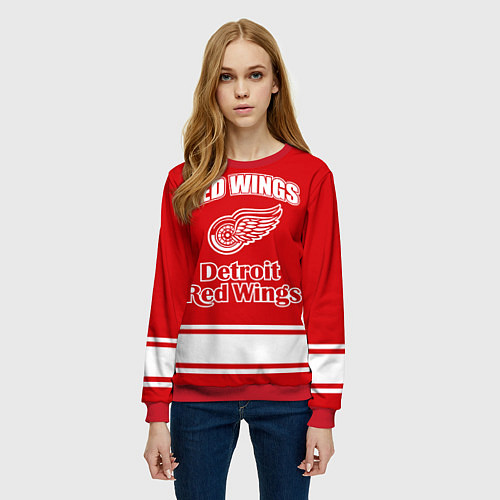 Женский свитшот Detroit red wings / 3D-Красный – фото 3