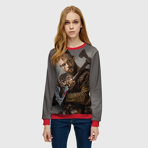 Женский свитшот Флоки / 3D-Красный – фото 3