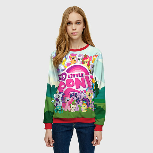 Женский свитшот My Little Pony / 3D-Красный – фото 3