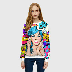 Свитшот женский Pop art, цвет: 3D-белый — фото 2