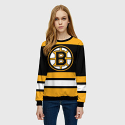 Свитшот женский Boston Bruins, цвет: 3D-черный — фото 2