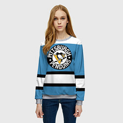 Свитшот женский Pittsburgh Penguins: White, цвет: 3D-меланж — фото 2