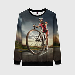 Свитшот женский Велогонщик, цвет: 3D-черный