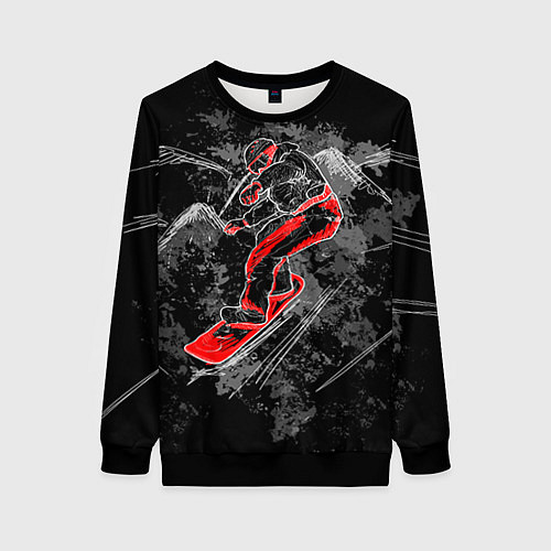 Женский свитшот Сноубордист / 3D-Черный – фото 1
