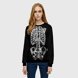 Свитшот женский Скелет, цвет: 3D-черный — фото 2