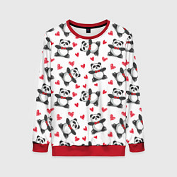 Свитшот женский Любимые панды, цвет: 3D-красный