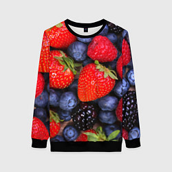 Свитшот женский Berries, цвет: 3D-черный