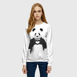 Свитшот женский Panda Love, цвет: 3D-белый — фото 2