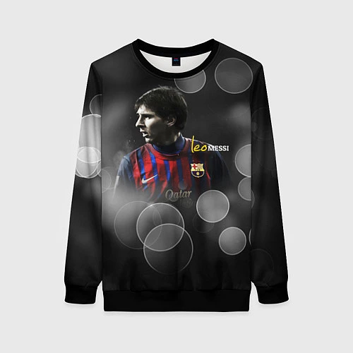 Женский свитшот Leo Messi / 3D-Черный – фото 1