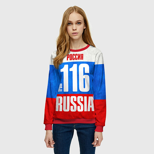 Женский свитшот Russia: from 116 / 3D-Красный – фото 3