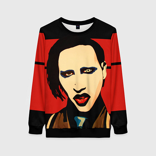 Женский свитшот Mаrilyn Manson / 3D-Черный – фото 1