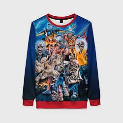 Свитшот женский Iron Maiden: Skeletons, цвет: 3D-красный