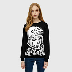 Свитшот женский Гагарин, цвет: 3D-черный — фото 2