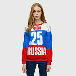 Свитшот женский Russia: from 25, цвет: 3D-красный — фото 2