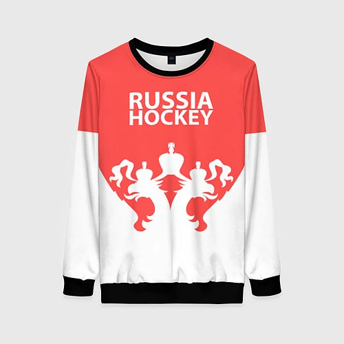 Женский свитшот Russia Hockey / 3D-Черный – фото 1