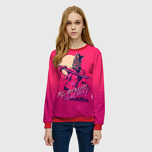 Женский свитшот So we are actually doing this? / 3D-Красный – фото 3