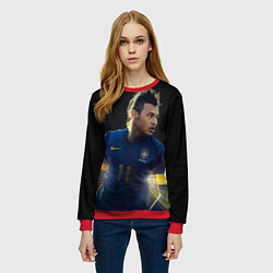 Свитшот женский Neymar: Brasil Team, цвет: 3D-красный — фото 2