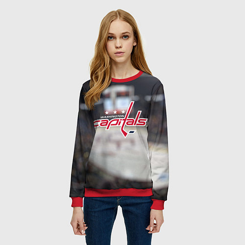 Женский свитшот Washington Capitals / 3D-Красный – фото 3