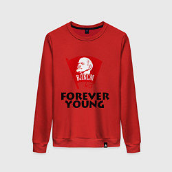 Свитшот хлопковый женский ВЛКСМ, цвет: красный