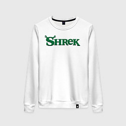 Свитшот хлопковый женский Shrek: Logo, цвет: белый