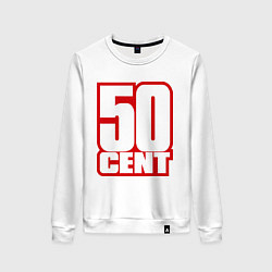 Свитшот хлопковый женский 50 cent, цвет: белый