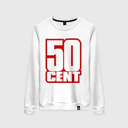 Свитшот хлопковый женский 50 cent, цвет: белый