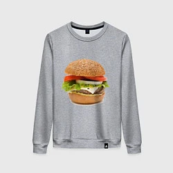 Свитшот хлопковый женский Гамбургер, цвет: меланж