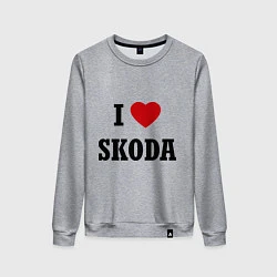 Свитшот хлопковый женский I love Skoda, цвет: меланж