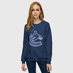 Свитшот хлопковый женский Vancouver Canucks, цвет: тёмно-синий — фото 2