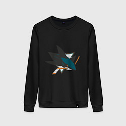 Свитшот хлопковый женский San Jose Sharks, цвет: черный