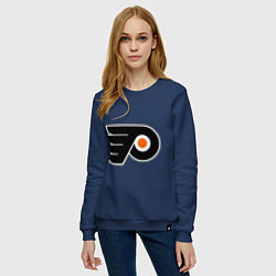 Свитшот хлопковый женский Philadelphia Flyers, цвет: тёмно-синий — фото 2