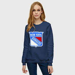 Свитшот хлопковый женский New York Rangers, цвет: тёмно-синий — фото 2