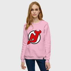 Свитшот хлопковый женский New Jersey Devils, цвет: светло-розовый — фото 2