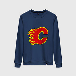Свитшот хлопковый женский Calgary Flames, цвет: тёмно-синий