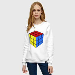 Свитшот хлопковый женский Рубик, цвет: белый — фото 2
