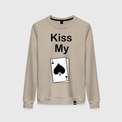 Женский свитшот Kiss my card / Миндальный – фото 1