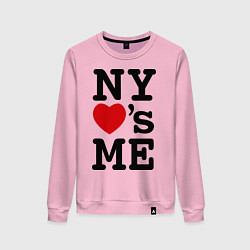 Свитшот хлопковый женский NY loves me, цвет: светло-розовый