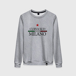 Свитшот хлопковый женский Curva Sud: Milano FC, цвет: меланж