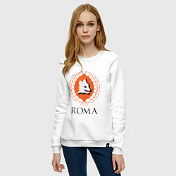 Свитшот хлопковый женский Roma, цвет: белый — фото 2
