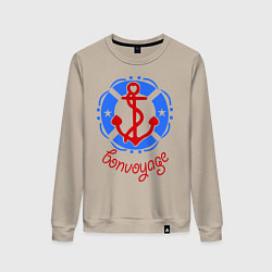 Свитшот хлопковый женский Sea Bon Voyage, цвет: миндальный