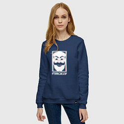 Свитшот хлопковый женский F society, цвет: тёмно-синий — фото 2