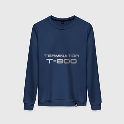 Свитшот хлопковый женский Терминатор Т-800, цвет: тёмно-синий