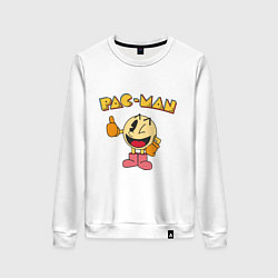Свитшот хлопковый женский Pac-Man, цвет: белый
