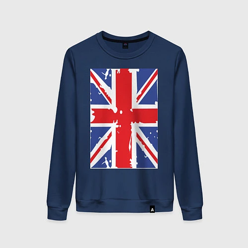 Женский свитшот Британский флаг / Тёмно-синий – фото 1