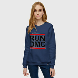 Свитшот хлопковый женский Run DMC, цвет: тёмно-синий — фото 2