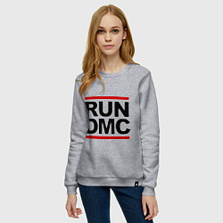 Свитшот хлопковый женский Run DMC, цвет: меланж — фото 2