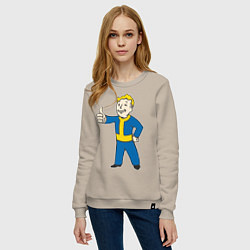 Свитшот хлопковый женский Fallout Boy, цвет: миндальный — фото 2